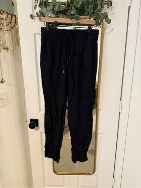 Athleta Black Linen Tall Pants